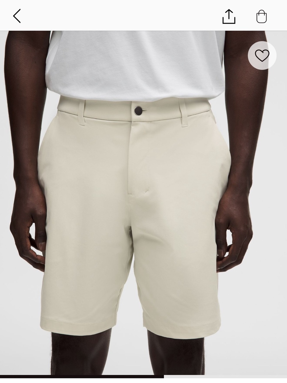 lululemon athletica Men's Cream Flat-Front Shorts